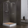 Фото душевой уголок ceruttispa muza muza90 черный / прозрачное стекло  90x90