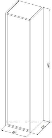 Фото пенал подвесной aquanet lino (flat) 35 белый глянец