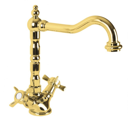 Фото смеситель для раковины cezares lord lord-ls2-03/24, золото 24 карат
