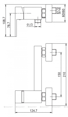 Фото смеситель для душа aquanet blanco af420-30w, белый