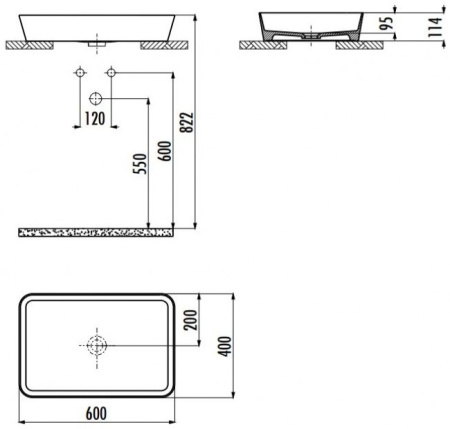 Фото раковина накладная creavit lp060 lp060-00cb00e-0000, белая