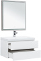 Фото комплект мебели aquanet беркли 80 белый/дуб рошелье (зеркало дуб рошелье)