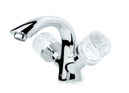 Фото смеситель для раковины boheme crystal 271-crst, хром