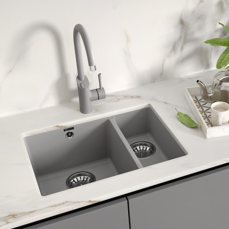 Фото мойка кухонная lemark sinara 550.2-u шампань