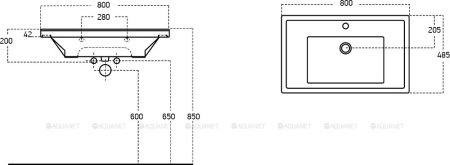 Фото раковина для тумбы sanovit exclusive 80 8080-kl, белая