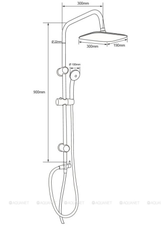 Фото душевая колонна aquanet passion rc af300-70-rc-b, черный