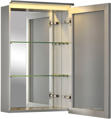 Фото зеркало-шкаф de aqua алюминиум 50 серебро
