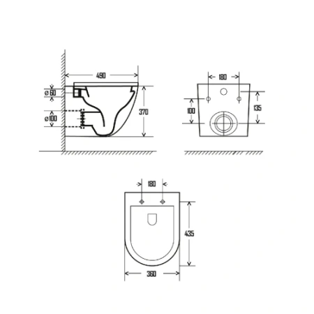 Фото унитаз подвесной безободковый aquame aqm2002mgr сиденье микролифт, серый матовый