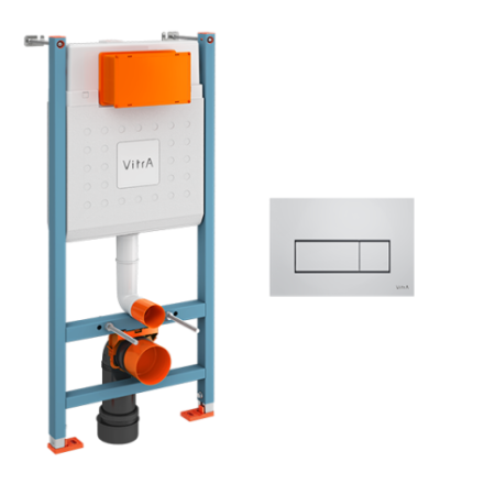 Фото инсталляция для унитаза vitra core 800-1875, клавиша смыва хром