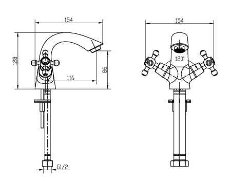 Фото смеситель для раковины boheme medici presente 311, бронза