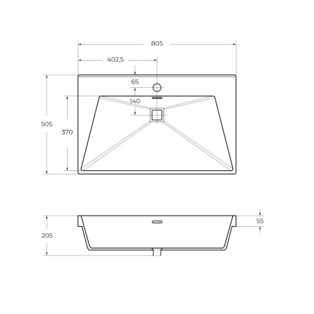 Фото керамическая раковина cezares crystal czr-1188-800/500