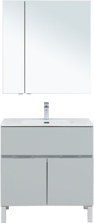 Фото комплект мебели aquanet алвита new 80 1 ящик, 2 дверцы, серый