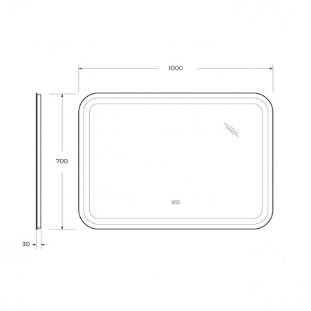 Зеркало с подсветкой Cezares CZR-SPC-STYLUS-1000-700-TCH-WARM 100*70 см