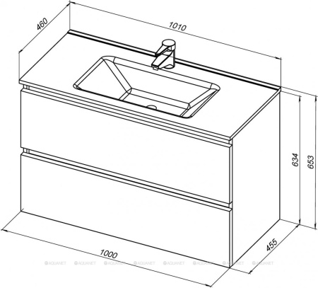 Фото тумба подвесная de aqua ариетта new 100 белый матовый