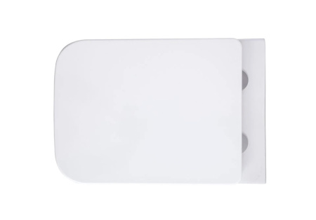 Фото унитаз подвесной безободковый aquatek амадео aq1163-00 520*365*320 мм, горизонтальный выпуск, тонкое сиденье с механизмом плавного закрывания, крепеж