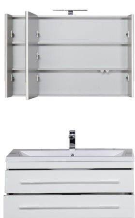 Фото комплект мебели aquanet верона 100 белый (раковина нота 158753)