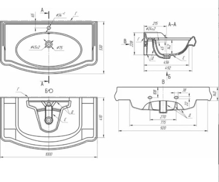 Фото раковина из литого камня opadiris лоренцо 100 см, белая