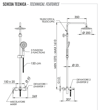Фото душевая система с изливом remer energy ey34aec20, хром