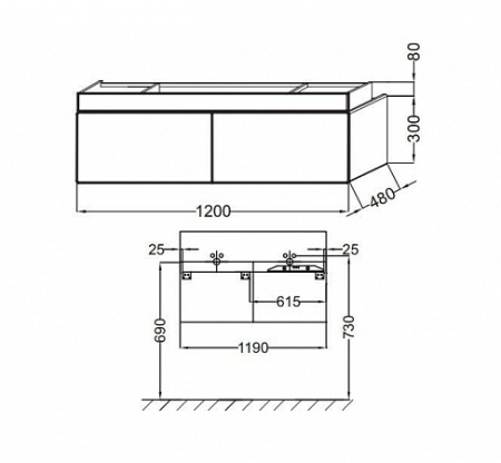 Фото тумба для раковины jacob delafon terrace eb1188-442 120 см, серый антрацит