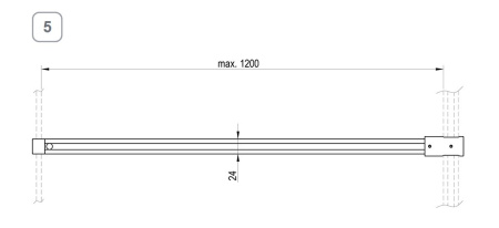 Фото соединительный профиль для ravak walk-in double wall gwd010003024 120 см, черный