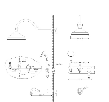 Фото душевая система с изливом boheme medici ripresa 308, бронза