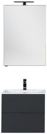 Фото комплект мебели aquanet алвита 60 серый антрацит