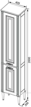 Фото пенал напольный aquanet паола 40 белый/серебро