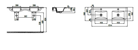 Фото раковина мебельная creavit 121*46 см su121-00cb00e-0000, белая