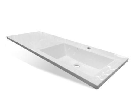 Фото раковина под тумбу эстет даллас 130 r, белая