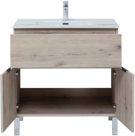 Фото комплект мебели aquanet алвита new 80 1 ящик, 2 дверцы, дуб веллингтон белый