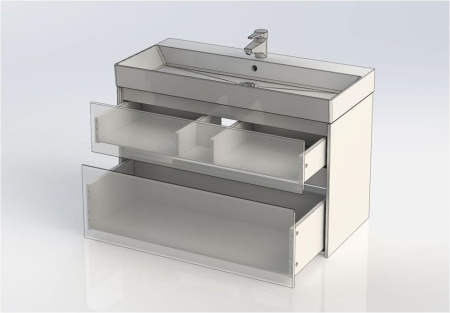 Фото тумба подвесная с раковиной aquanet бруклин 100 белый