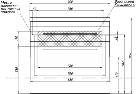 Фото комплект мебели aquanet нота new 58 белый (камерино)