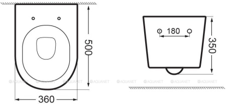 Фото унитаз подвесной безободковый aquanet zv-2 белый, сиденье микролифт
