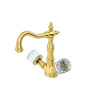 Фото смеситель для раковины boheme crystal 312-crst, бронза