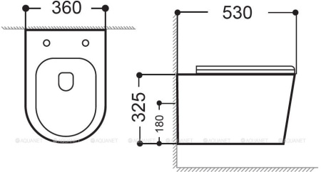 Фото унитаз подвесной безободковый aquanet rimless atago 2.0 w lx-1905 белый, сиденье микролифт
