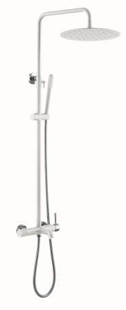 Фото душевая колонна boheme uno 468-wcr, белая матовая/хром