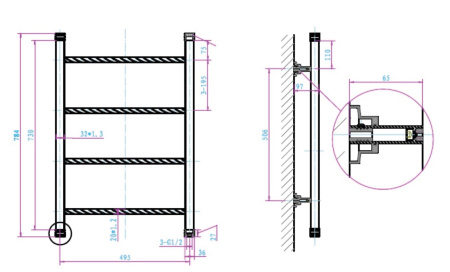 Фото полотенцесушитель водяной boheme provanse 703, бронза