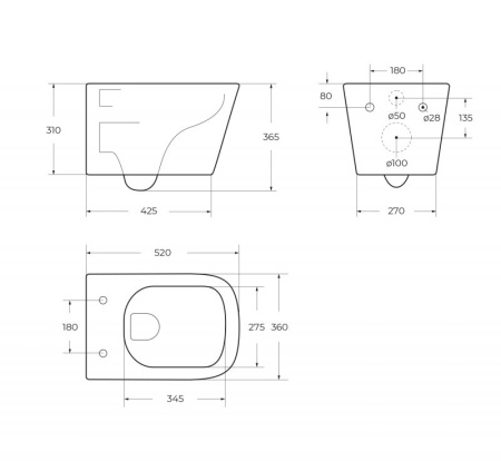 Фото унитаз подвесной безободковый belbagno ardente-c bb3202chr-mb, черный матовый