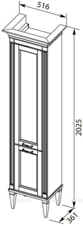 Фото пенал напольный aquanet cелена 40 r