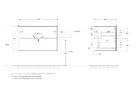 Фото тумба подвесная belbagno kraft 80 cemento grigio