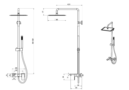 Фото душевая колонна boheme qubic 478-br, бронза