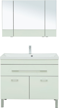 Фото комплект мебели aquanet верона 100 белый (напольный 1 ящик 2 дверцы)