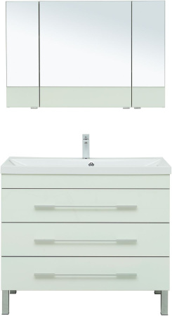Фото комплект мебели для ванной aquanet верона 100 белый (напольный 3 ящика)