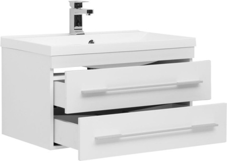 Фото тумба подвесная с раковиной aquanet нота 75 белый