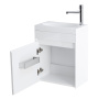 Фото тумба подвесная belbagno pietra mini 46-l bianco lucido, левая