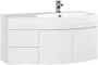 Фото тумба подвесная с раковиной aquanet опера 115 r белый (2 дверцы 2 ящика)