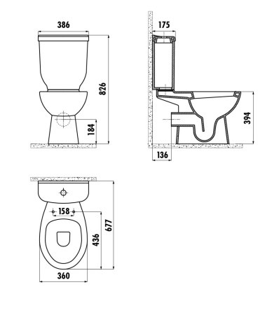 Фото бачок для унитаза creavit sedef sd410 sd410-00cb00e-0000, белый