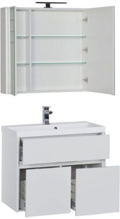 Фото комплект мебели aquanet латина 80 белый