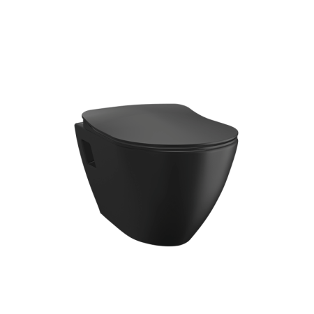 Фото унитаз подвесной с биде creavit tp325-00sm00e-0000, черный матовый