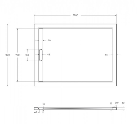 Фото поддон из искусственного мрамора cezares tray-as-ah-120/90-30-w 120*90 см, белая